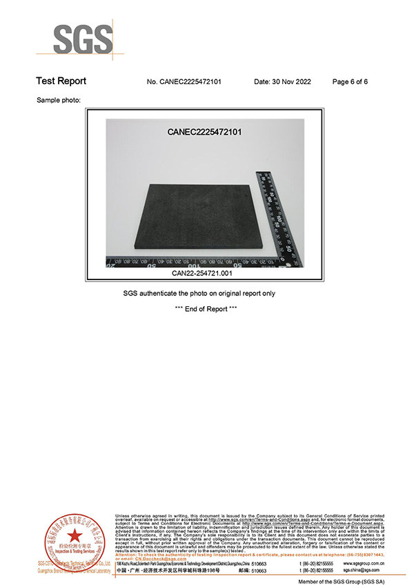 SGS RoHS report page 6 showing synthetic stone sample photo